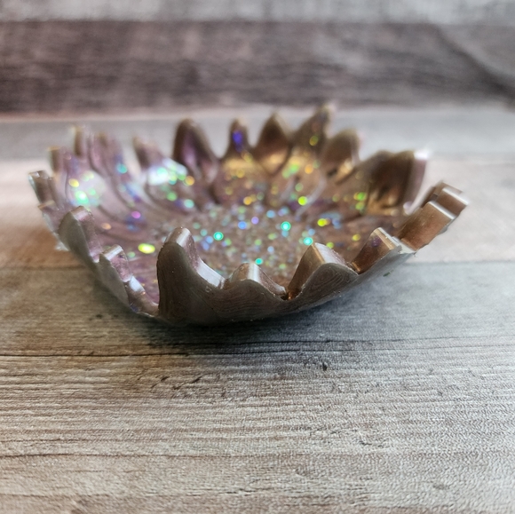 Purple sunflower trinket dish - Picture 7 of 14